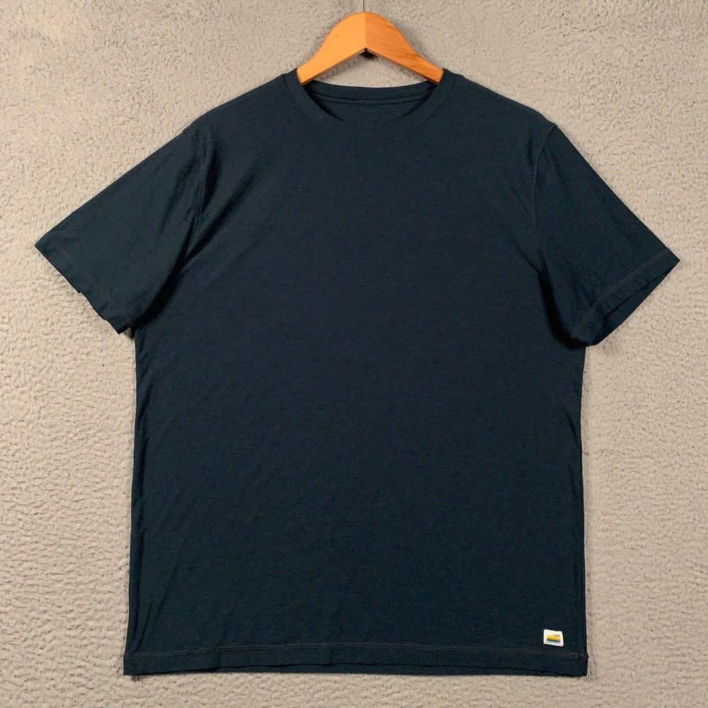 Vuori Strato Tech Tee T-Shirt Men's XL Navy Heather Short Sleeve Performance